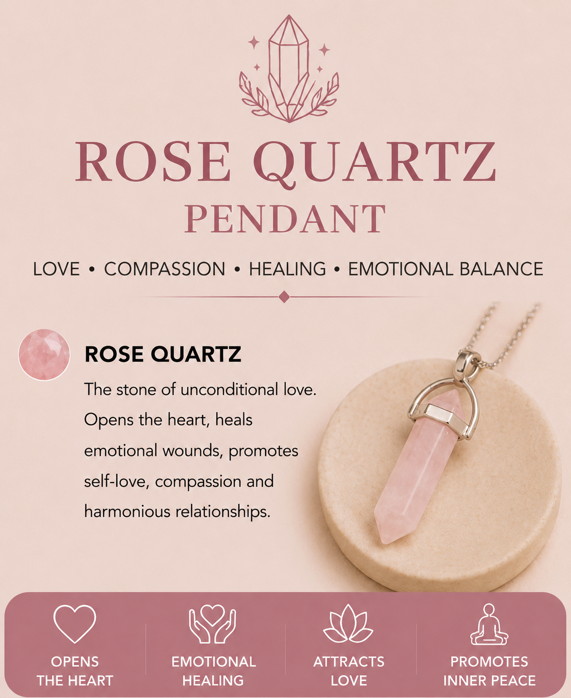 Rose Quartz Pendant